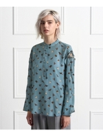 TOP SHOP UNIQUE Moth柄プリントシャツ/ライトブルー(191)