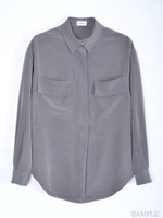 シルキーウォッシュブラウス/グレー