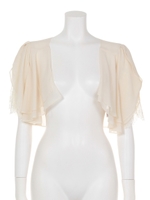 レース使いティアードシフォンボレロ/ベージュ