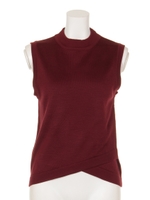 裾ラウンドノースリタートルニットTOPS/オフホワイト