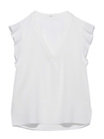 【emmi atelier】フリルスリーブブラウス/OWHT