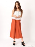 ストライプタンクワイドＰＴＳＥＴ/ホワイト