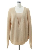 ディープVレイヤードニット/ブラック