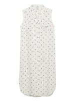 オーシャンノースリーブシャツドレス/WHTxNVY