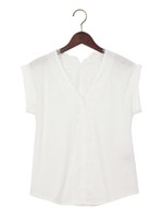 ★JOC C/R フロントレース Vネック プルオーバー/Off White