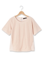 レース異素材プルオーバー/ピンク系(070)