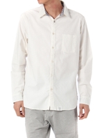 【AZUL by moussy】ストレッチOXストライプ使い長袖シャツ/MINT