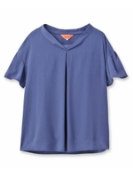 ジョーゼットタックブラウス/ネイビー(093)