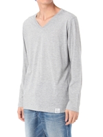 【AZUL by moussy】TC天竺Vネック長袖T/WHT