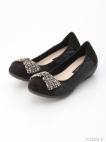 【wee willie】リボン付コンフォートシューズ/ネイビーコンビ