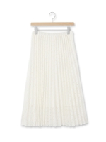 レースプリーツロングスカート/ホワイト(001)