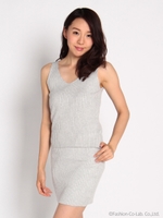 リブニットセットアップ/サックス