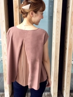 Jバックプリーツフレンチブラウス/オフ