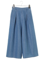 デニムワイドタックパンツ/ライトインディゴ