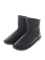 【AZUL by moussy】ニット切替カッティングファーショートブーツ/BLK