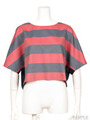 BIG BORDER BLOUSE/GRNxBLK