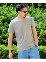 GIZAコットン VネックTシャツ/ホワイト(001)