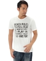 【8/15までWEB限定セール】【AZUL by moussy】BEACHRULESロゴクルーネック半袖T/WHT