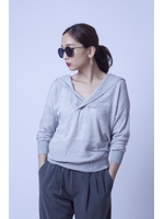 【AZUL by moussy】VIS/NY異ゲージフーディプルオーバー/T.GRY