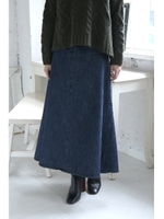 【AZUL by moussy】デニムロングスカート/D/NVY