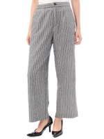 【AZUL ENCANTO】綿麻ストライプパンツ/柄WHT