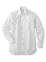 カルゼサテンストライプ レギュラーカラーシャツ/ホワイト(001)