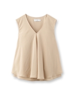 ジョ-ゼットVネックシャツ/ベージュ(072)