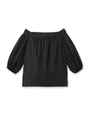 バルーン袖オフショルダーブラウス/ブラック(019)