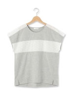 刺繍レース切り替えプルオーバー/ホワイト(001)