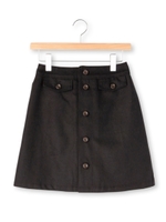 前ボタン台形スカート/キャメル(041)