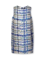 [L]3Dイレギュラーチェックワンピース/ブルー(692)