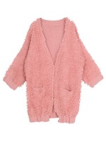 ループフリンジカーデ/キャメル