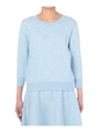 七分袖ジャカードニットプルオーバー/ライトブルー(491)