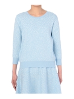 七分袖ジャカードニットプルオーバー/ライトブルー(491)