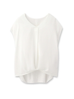 抜け襟タックコクーンブラウス/ブラック(019)