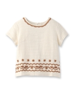 moi non plus ビーズ刺しゅう装飾シャツ/アイボリー(504)