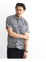 キリンプリント 半袖シャツ/ネイビー(193)