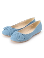 ドレープリボンラウンドトゥパンプス/ライトブルー(091)