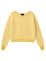ドロップショルダークロップドニット/イエロー系(032)