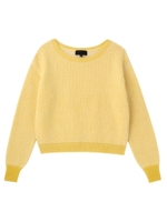 ドロップショルダークロップドニット/イエロー系(032)