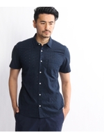 ヘーゼルレース 半袖シャツ/ブルー系(494)