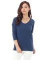 【1/5までNEWYEARSALE価格】【AZUL ENCANTO】JP天竺スクープN7分袖プルオーバー/NVY