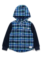 L/S HOODED FLANNEL SHIRT/アッシュ