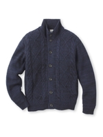 ケーブル編み ハイネックカーディガン/オフホワイト(003)