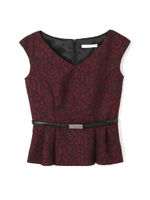 ＮＥＲＯジャガードベルト付きノースリーブブラウス/ブラック(010)