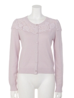 レース刺繍カーディガン/ネイビー