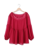 シフォンハトメオフショルダーブラウス/オフホワイト(003)