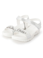 ◆ビジュー付きベルトサンダル/オフホワイト(003)