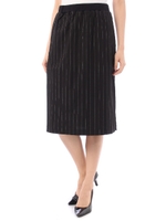 【AZUL ENCANTO】ソフトリネンストライプリブ付スカート/柄WHT