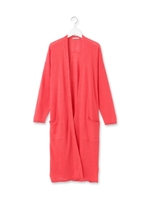 フレンチリネンロングニットカーディガン/レッド(062)